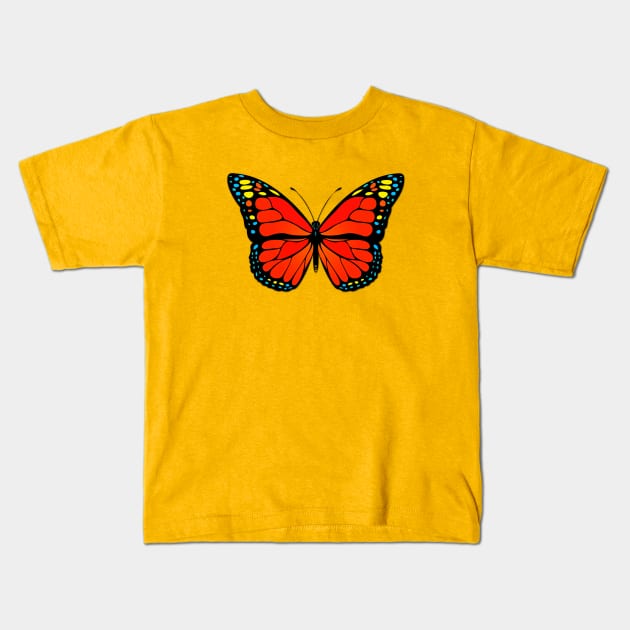 Red butterfly Kids T-Shirt by Gaspar Avila